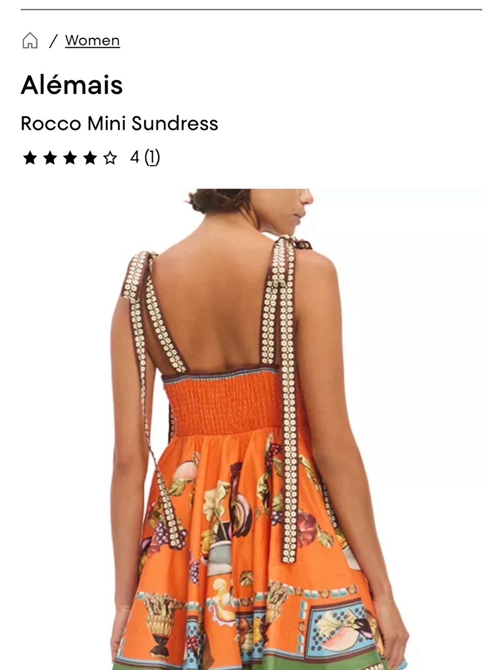 Alémais Orange Rocco Mini Sundress with Multicolor Print - Picture 3 of 16